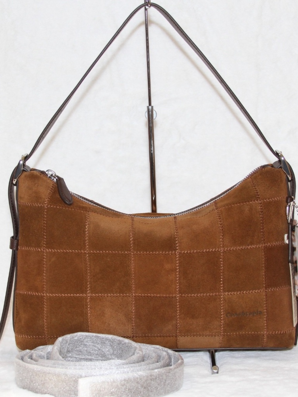 COACH Coachtopia Alter Ego Slouchy Shoulder Bag Suede Russet Leather